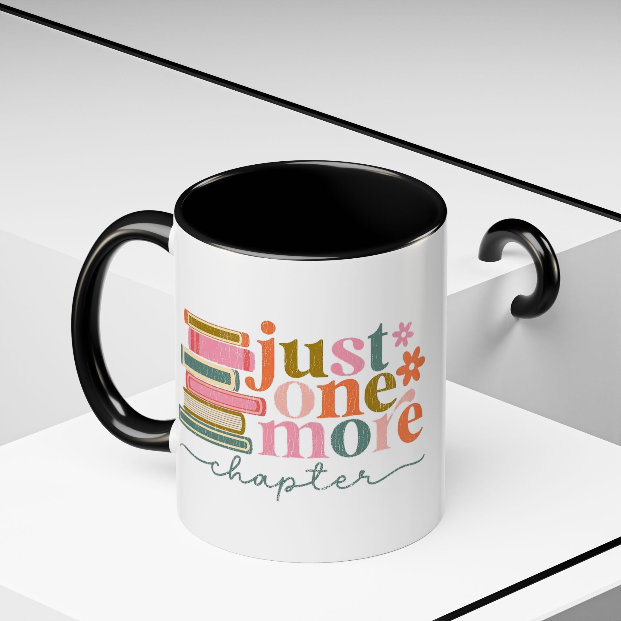 Personalized Just One More Chapter Mug, Custom Floral Book Coffee, Reading Teacher Mug, Bookish Mug, Teacher Mug, Cute Book Lover Gift 11oz