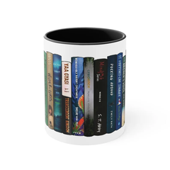 Custom 12 Book Spine Mug, Design Your Own Mug, Dishwasher and Microwave Safe, Gift for Book Lovers, 12 Books Custom Mugs, 11 oz Ceramic Mug