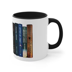 Custom 12 Book Spine Mug, Design Your Own Mug, Dishwasher and Microwave Safe, Gift for Book Lovers, 12 Books Custom Mugs, 11 oz Ceramic Mug