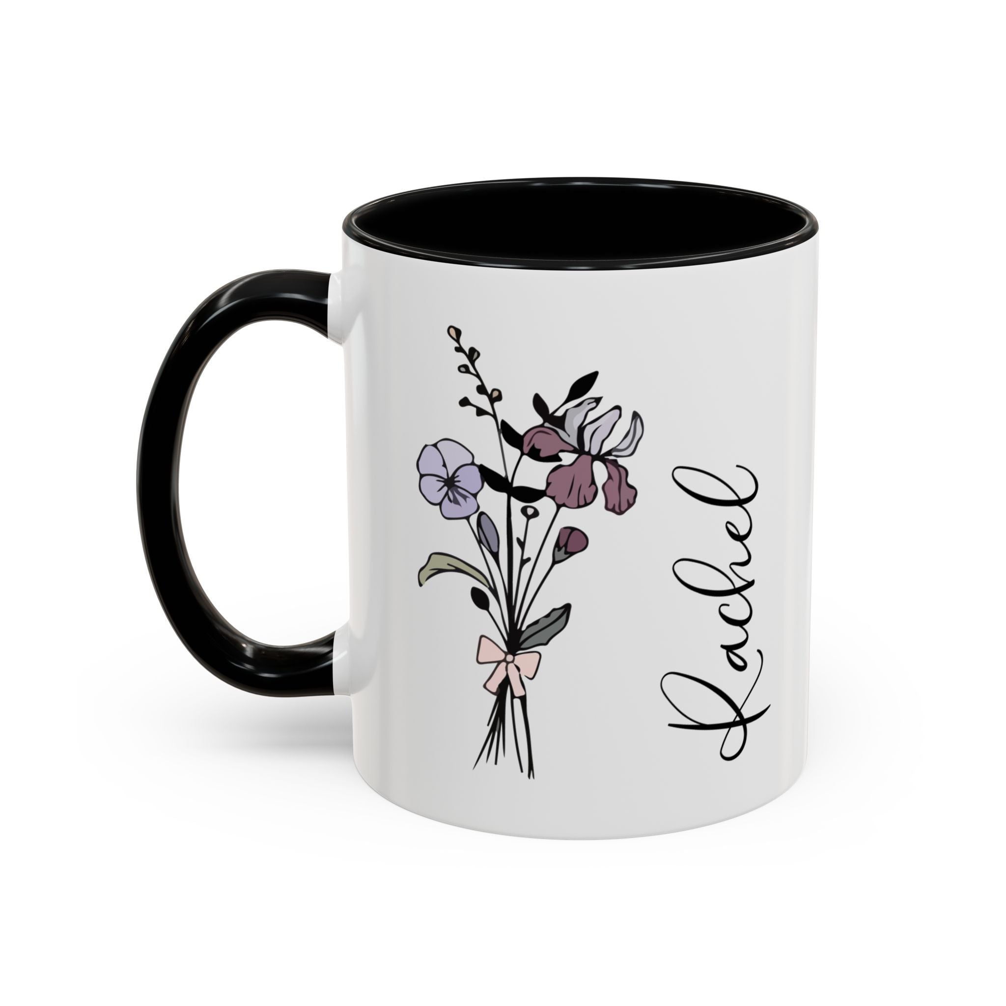 Personalized Coquette Birth Flower Mug, Custom Floral Coffee Mug, Gift For Mom, Gift For Daughter, Best Friend Gift, Gifts Under 11oz Mug