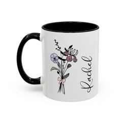 Personalized Coquette Birth Flower Mug, Custom Floral Coffee Mug, Gift For Mom, Gift For Daughter, Best Friend Gift, Gifts Under 11oz Mug