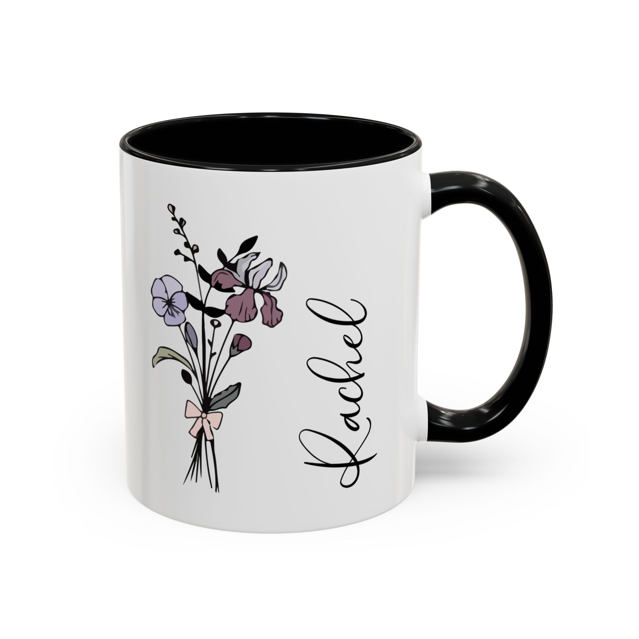 Personalized Coquette Birth Flower Mug, Custom Floral Coffee Mug, Gift For Mom, Gift For Daughter, Best Friend Gift, Gifts Under 11oz Mug