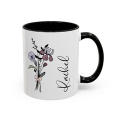 Personalized Coquette Birth Flower Mug, Custom Floral Coffee Mug, Gift For Mom, Gift For Daughter, Best Friend Gift, Gifts Under 11oz Mug