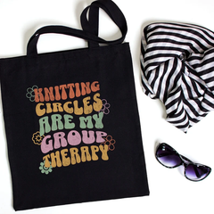Funny Knitting Tote Makes Great Mother's Day Gift for Moms Who Knit; Knitting Circle Bag for Friend's Birthday; Gifts for Knitting Lovers