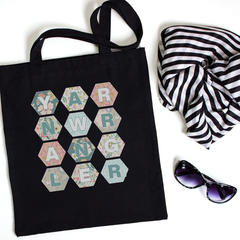 Cute Floral "Yarn Wrangler" Tote Bag Makes Perfect Gift for Knitters; Canvas Tote for Knitting Moms Mother's Day Present; Crochet Tote Bag